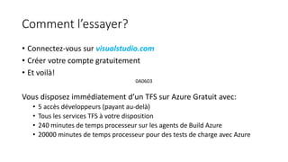 C’est Microsoft… ça doit coûter une blinde!
• Installation « On-Premise »
=> Licence serveur incluse avec Visual Studio (h...