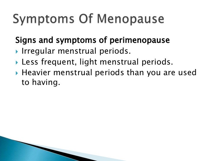 Symptoms Of Menopause