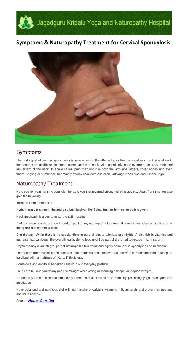Symptoms And Naturopathy Treatment For Cervical Spondylosis