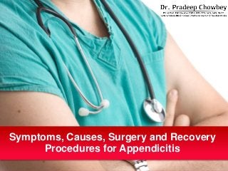 Symptoms, Causes, Surgery and Recovery 
Procedures for Appendicitis 
 
