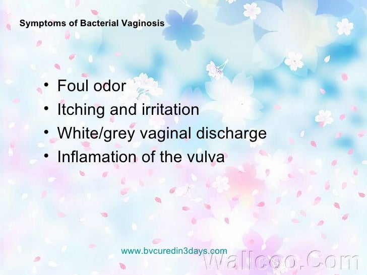 Symptoms of bacterial vaginosis