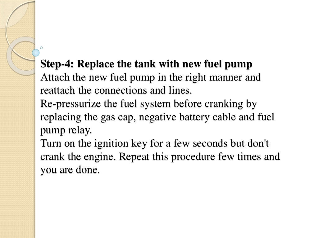 Symptoms of Faulty Fuel Pump in a Vehicle and Its Replacement Procedu…