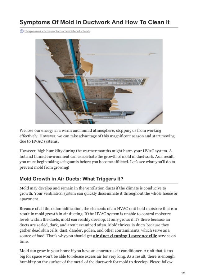 Symptoms Of Mold In Ductwork And How To Clean