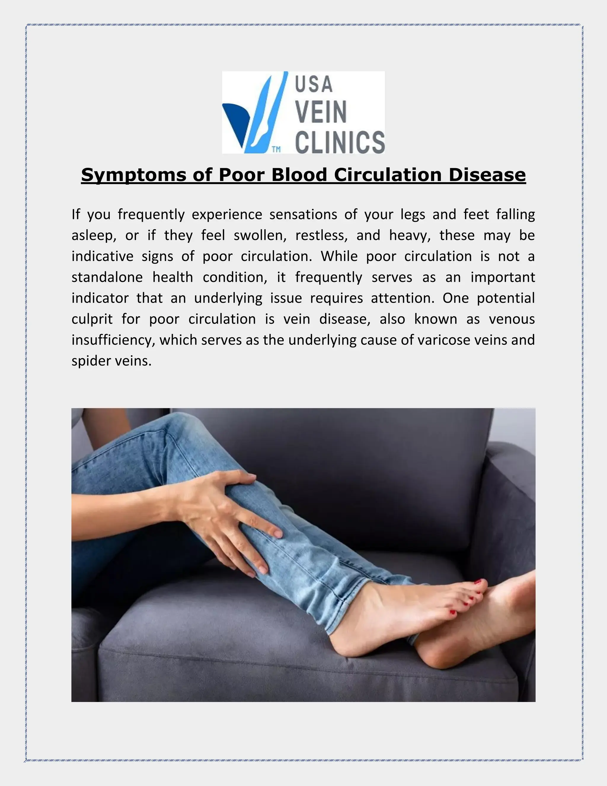 Heart Problems Leg Rash Symptoms of Poor Blood Circulation Disease | PDF