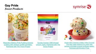 Gay Pride
2
Sweet Products
Magnolia’s Bakery Pride Pudding (banana
pudding with rainbow confetti sprinkles).
Partnered wit...