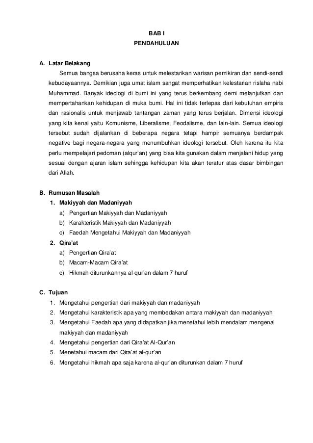 Makiyyah Madaniyyah Dan Qiraat Al Qur An