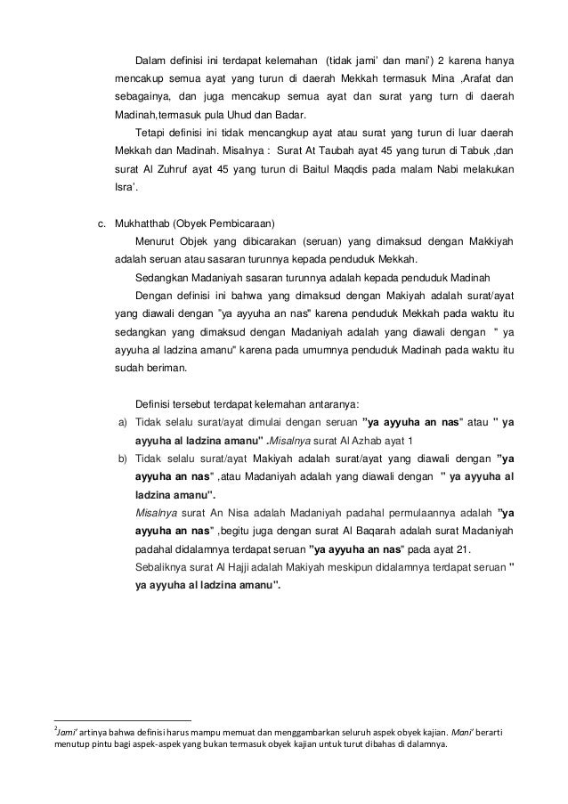 Contoh Surat Madaniyah Dan Makiyah