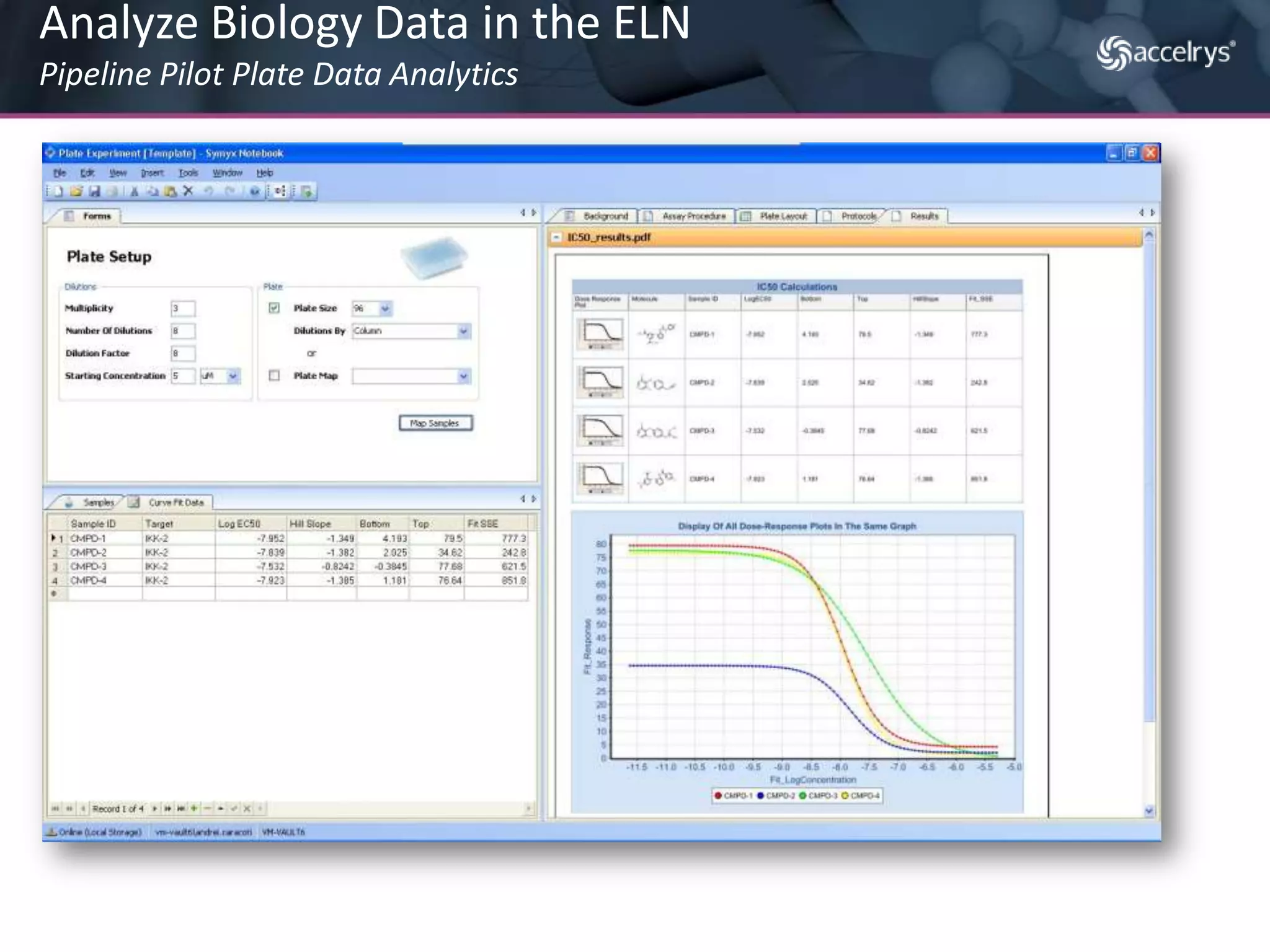Formulations Design of ExperimentPipeline Pilot returns a list of formulation experiments to the Experiment list (spreadsheet section) and the corresponding formulations are automatically created in the Formulations section