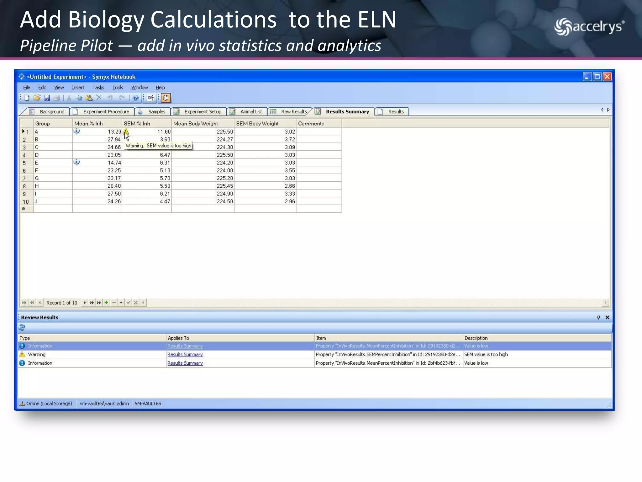 Define additional parameters (batch size and unit) to send to Pipeline Pilot for calculation of the design