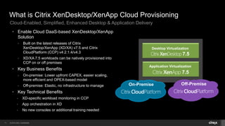 © 2014 Citrix. Confidential.11
What is Citrix XenDesktop/XenApp Cloud Provisioning
Desktop Virtualization
7.5
Application ...