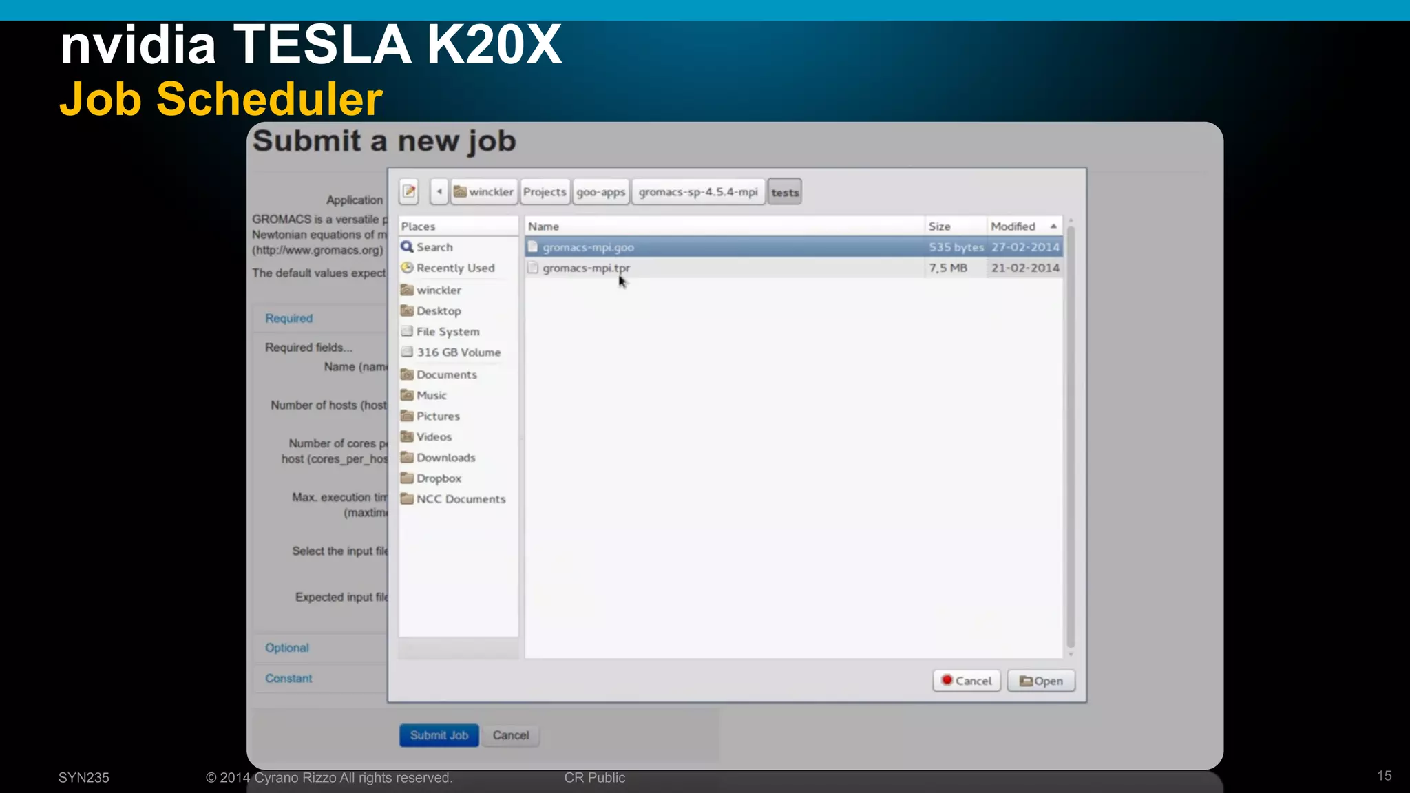 15© 2014 Cyrano Rizzo All rights reserved. CR PublicSYN235
nvidia TESLA K20X
Job Scheduler
 