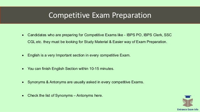 synonym antonyms ibps ssc