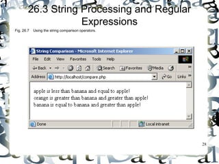 28 
26.3 String Processing and Regular 
Expressions 
Fig. 26.7 Using the string comparison operators. 
 