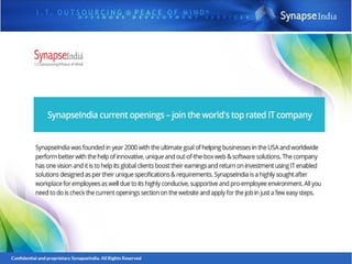 SynapseIndia current openings  send your job application now