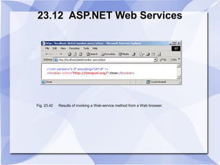 23.12 ASP.NET Web Services 
Fig. 23.42 Results of invoking a Web-service method from a Web browser. 
