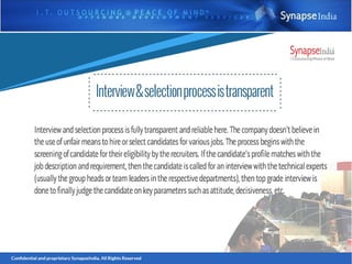SynapseIndia recruitment for is open for various positions
