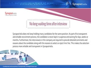 SynapseIndia recruitment for is open for various positions