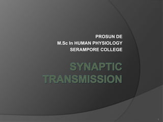 PROSUN DE
M.Sc In HUMAN PHYSIOLOGY
SERAMPORE COLLEGE
1
 
