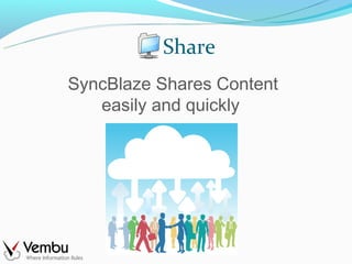 Share
SyncBlaze Shares Content
   easily and quickly
 