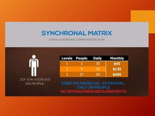 Synchronal presentation Compensation Plan Shown