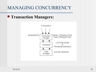 03/19/14 92
MANAGING CONCURRENCY
 Transaction Managers:
 