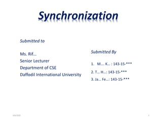 Synchronization | PPT