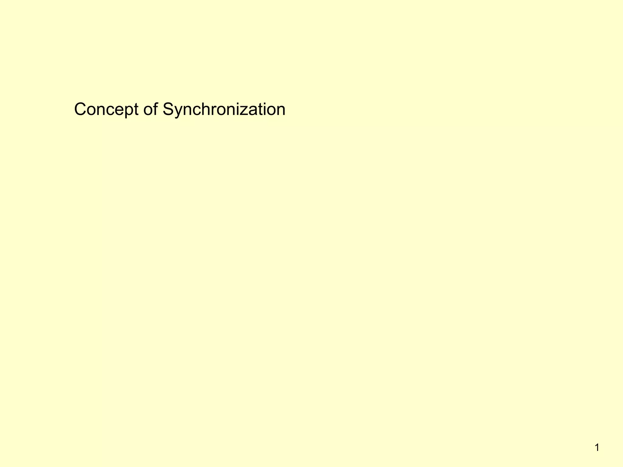 Concept of Synchronization




                             1
 