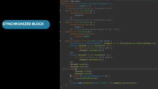 Java Presentation On Synchronization in Multithreading | PDF