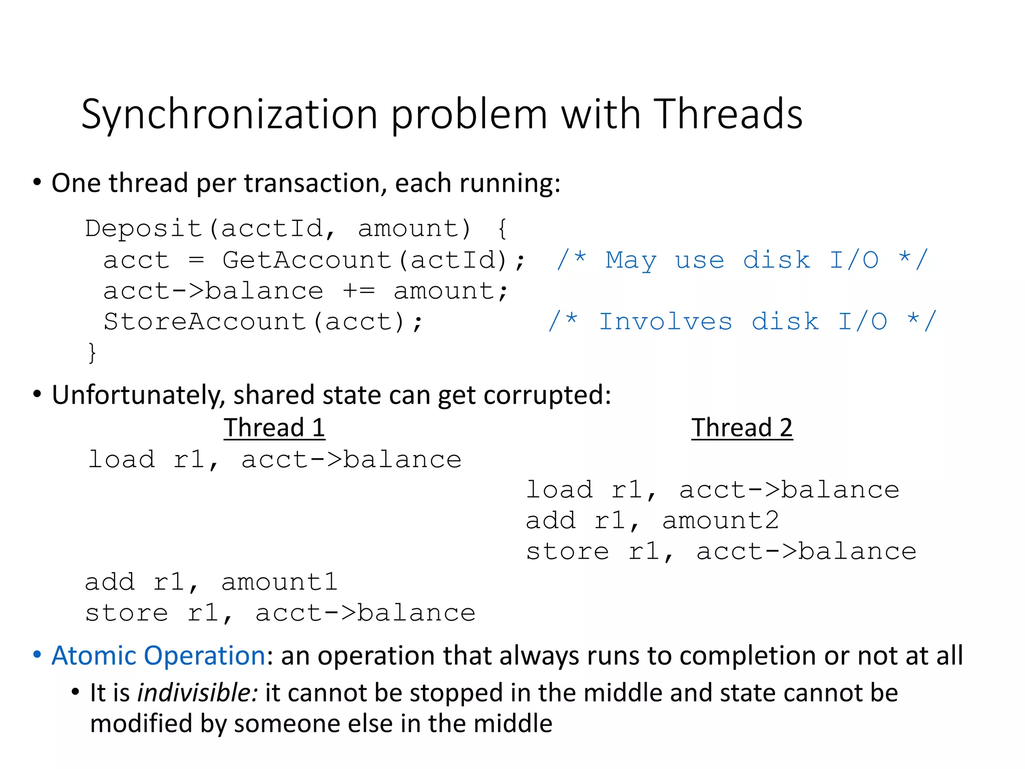 Synchronization problem with threads | PPT