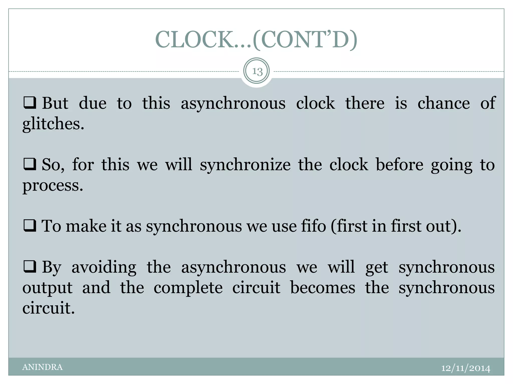 Synchronous and asynchronous clock | PDF | Technology & Computing