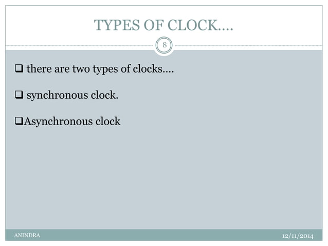 Synchronous and asynchronous clock