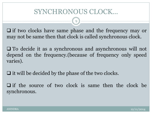 Synchronous and asynchronous clock