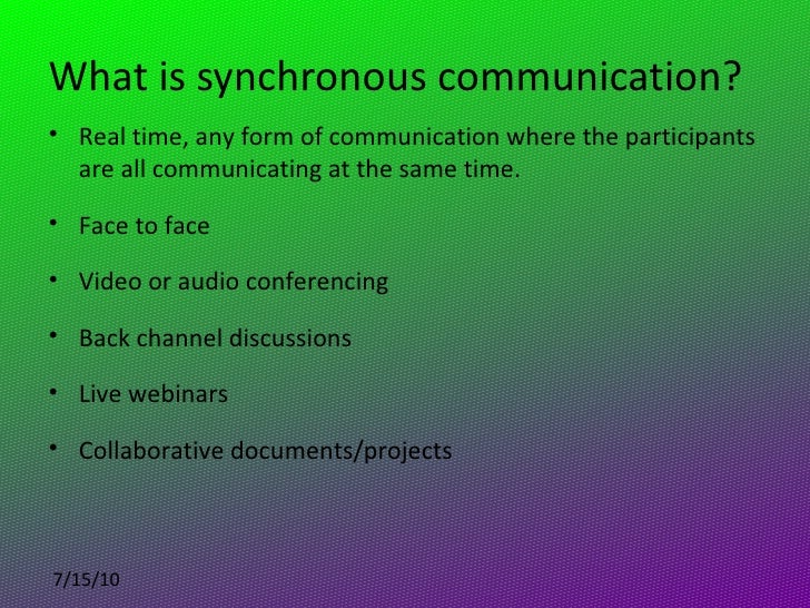 Synchronous communication