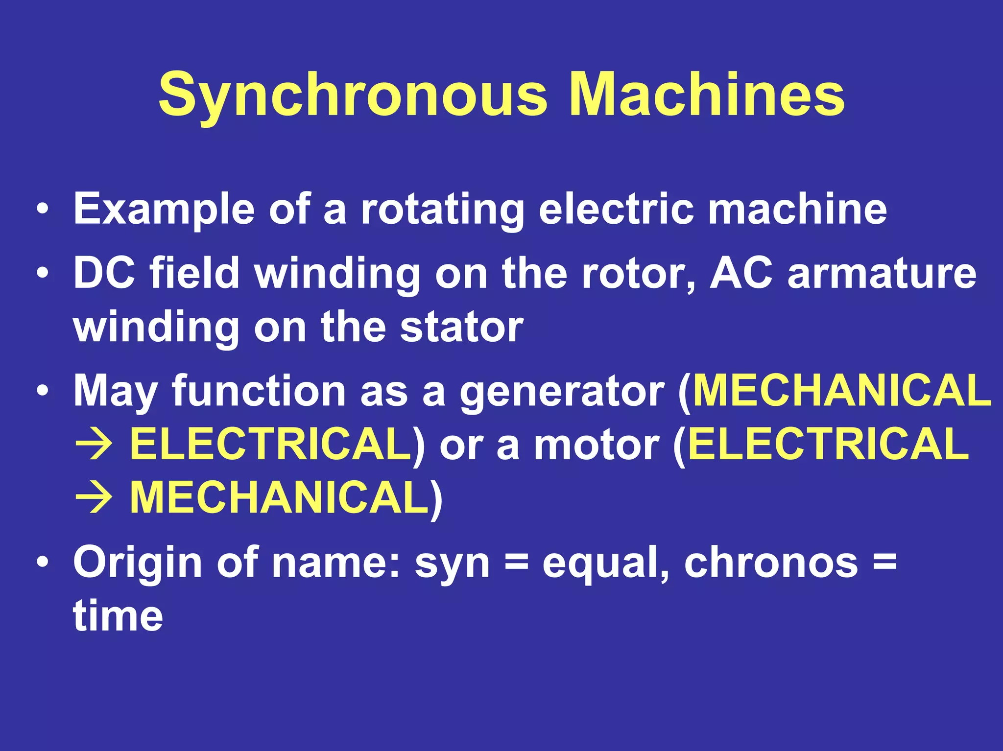 Synchronous machines | PDF | Physics | Science