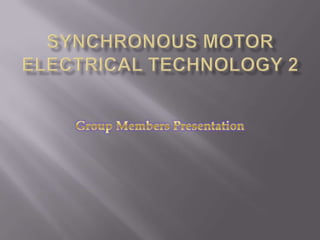 Synchronous motor | PPTX