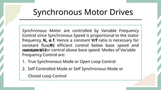 True Synchronous Open Loop Comprehensive Guide to Synchronous Motor Drives: Types, Starting ...