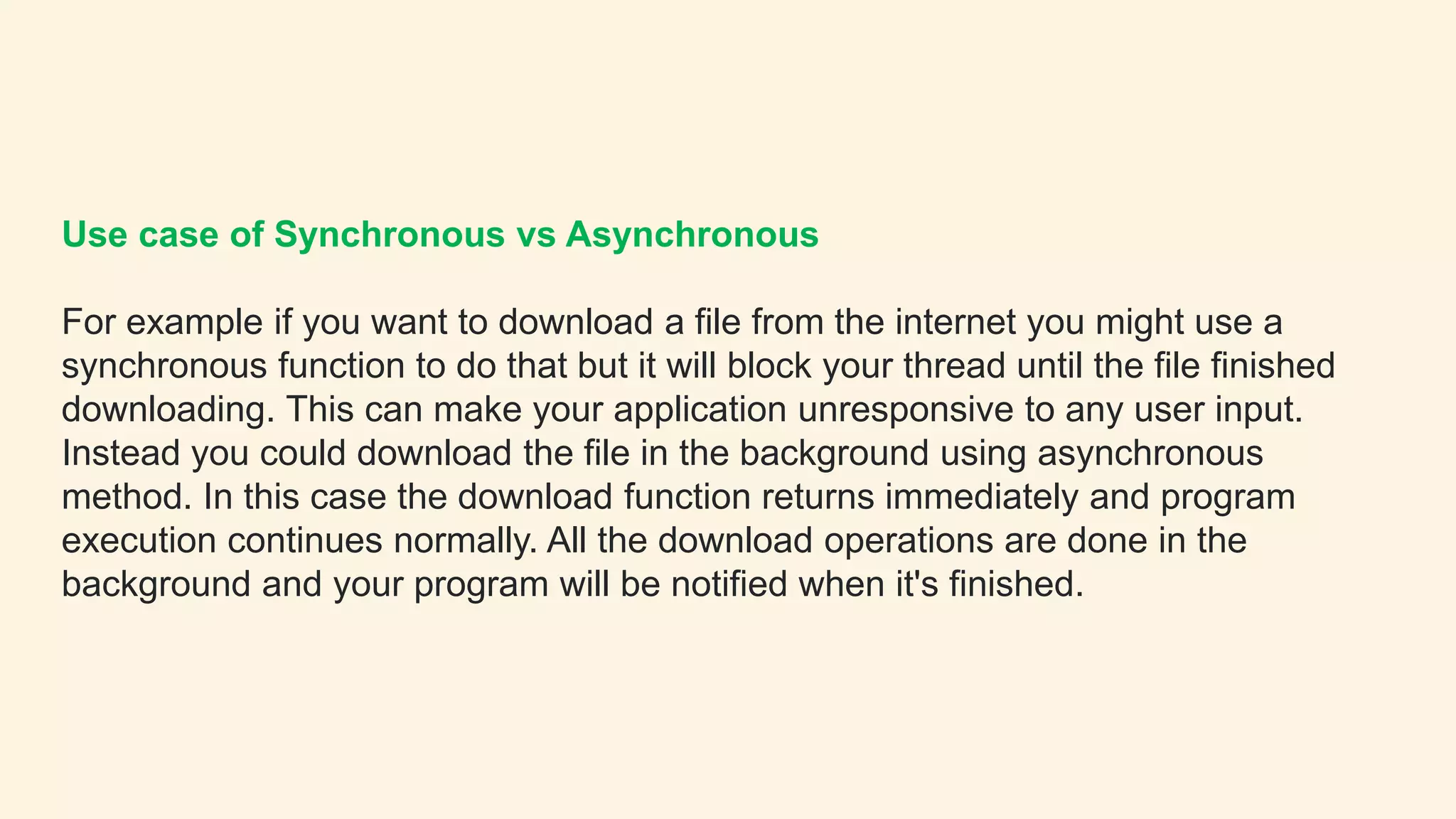 Synchronous vs Asynchronous Programming | PPTX