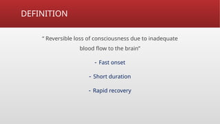 Comprehensive Overview of Syncope: Causes, Diagnosis, and Management in ...