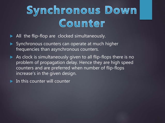 Synchronous down counter | PPTX | Programming Languages | Computing