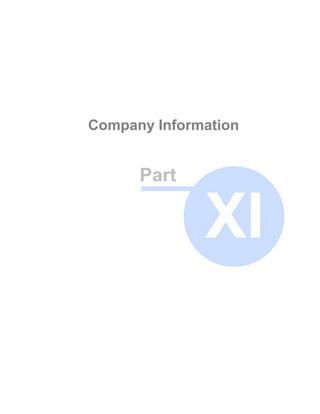Company Information


      Part

              XI
 