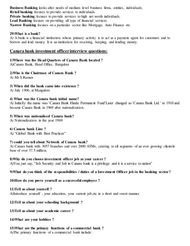  So those who are preparing for Syndicate Bank Interview for the post of PO PGDBF, Clerk, SO they can check Syndicate Bank Interview Questions  Answers below 