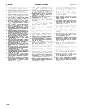 32-360-H-10 SYNDROME CAVITAIRE Radiodiagnostic 
[39] Halvorsen RA, Duncan JD, Merten DF et al. Pulmo-nary 
blastomycosis: radiologic manifestations. 
Radiology 1984 ; 150 : 1-5 
[40] Huang RM, Naidich DP, Lubat E, Schinella R, Garay 
SM, McCauley DI. Septic pulmonary emboli: CT radio-graphic 
correlation. Am J Roentgenol 1989 ; 153 : 
41-45 
[41] Ikezoe J, Murayama S, Godwin JD, Done SL, Verscha-kelen 
JA. Bronchopulmonary sequestration CT assess-ment. 
Radiology 1990 ; 176 : 375-379 
[42] Kattan KR, Marsch JT. Some extra-articular manifesta-tions 
of arthritis and complications of therapy. Radiol 
Clin North Am 1988 ; 26 : 1277-1293 
[43] Kim WS, Lee KS, Kim IO, Suh YL, Im JG, Yeon KM 
et al. Congenital cystic adenomatoid malformation of 
the lung : CT pathologic correlation. Am J Roentgenol 
1997 ; 168 : 47-53 
[44] Klein DL, Gamsu G. Thoracic manifestations of as-pergillosis. 
Am J Roentgenol 1980 ; 134 : 543-552 
[45] Klein JS, Warnock M, Webb WR, Gamsu G. Cavitating 
and noncavitating granuloma in AIDS patients with 
Pneumocystis pneumonitis. Am J Roentgenol 1989 ; 
152 : 753-754 
[46] Kramer SS, Wehunt WD, Stocker JT, Kashima H. Pul-monary 
manifestations of juvenil laryngotracheal papil-lomatosis. 
Am J Roentgenol 1985 ; 144 : 687-694 
[47] Kruglik GD, Wayne KS. Case report : ocult lung cavity 
causing hemoptysis : recognition by computed tomo-graphy. 
J Comput Assist Tomogr 1980 ; 4 : 407-408 
[48] Kuhlman JE, Fishman EK, Kuhajda FP et al. Solitary 
bronchioloalveolar carcinoma: CT criteria. Radiology 
1988 ; 167 : 379-382 
[49] Kuhlman JE, Fishman EK, Siegelman SS. Invasive pul-monary 
aspergillosis in acute leukemia : characteristic 
findings on CT, the CT halo sign, and the role of CT in 
early diagnosis. Radiology 1985 ; 157 : 611-614 
[50] Kuhlman JE, Fishman EK, Teigen C. Pulmonary septic 
emboli: diagnosis with CT. Radiology 1990 ; 174 : 
211-213 
[51] Kuhlman JE, Knowles MC, Fishman EK, Siegelman 
SS. Premature bullous pulmonary damage in AIDS: CT 
diagnosis. Radiology 1989 ; 173 : 23-26 
[52] Lacombe P, Grenier P, Duclos F, Nahum H. Image de 
ménisque et de séquestre au cours d’une suppuration 
pulmonaire : la gangrène pulmonaire. Une observation. 
J Radiol 1981 ; 62 : 471-474 
[53] Lacronique J, Roth C, Battesti JP, Basset F, Chretien J. 
Chest radiological features of pulmonary histiocytosis 
X: a report based on 50-adult cases. Thorax 1982 ; 
37 : 104-109 
[54] Lenoir S, Grenier P, Brauner MW et al. Pulmonary lym-phangiomyomatosis 
and tuberous sclerosis : compari-son 
of radiographic and thin-section CT findings. 
Radiology 1990 ; 175 : 329-334 
[55] Libshitz HI, Pagani JJ. Aspergillosis and mucormyco-sis 
: two types of opportunistic fungal pneumonia. 
Radiology 1981 ; 140 : 301-306 
[56] Mc Adams HP, De Christensen MR, Strollo DC, Patz 
EF Jr. Pulmonary mucormycosis: radiologic findings in 
32 cases. Am J Roentgenol 1997 ; 168 : 1541-1548 
[57] Madewell JE, Daroca PJ, Reed JC. Pulmonary paren-chymal 
Hodgkin’s disease. RPC from the AFIP. 
Radiology 1975 ; 117 : 555-560 
[58] Madewell JE, Feigin DS. Benign tumors of the lung. 
Semin Roentgenol 1977 ; 12 : 175-186 
[59] Marriott AE, Weisbrod G. Bronchogenic carcinoma as-sociated 
with pulmonary infarction. Radiology 1982 ; 
145 : 593-597 
[60] Pitchenik AE, Rubinson HA. The radiographic appear-ance 
of tuberculosis in patients with the acquired im-mune 
deficiency syndrome (AIDS) and pre-AIDS. Am 
Rev Respir Dis 1985 ; 131 : 393-396 
[61] Ramos L, Hernandez-Mora M, Illanas M, Lorente MT, 
Marcos J. Radiological characteristics of perforated 
pulmonary hydatid cysts. Radiology 1975 ; 116 : 
539-542 
[62] Roberts CM, Citron KM, Strickland B. Intrathoracic as-pergilloma: 
role of CT in diagnosis and treatment. 
Radiology 1987 ; 165 : 123-128 
[63] Rockoff SD, Rohatgi PK. Unusual manifestations of 
thoracic sarcoidosis. Am J Roentgenol 1985 ; 144 : 
513-528 
[64] Rogers LF, Osmer JC. Bronchogenic cyst: a review of 
46 cases. Am J Roentgenol 1964 ; 91 : 273-283 
[65] Saksouk FA, Fahl MH, Rizk GK. Computed tomogra-phy 
To-mogr 
of pulmonary hydatid disease. J Comput Assist 1986 ; 10 : 226-232 
[66] Sandhu JS, Goodman PC. Pulmonary cysts associated 
with Pneumocystis carinii pneumonia in patients with 
AIDS. Radiology 1989 ; 173 : 33-35 
[67] Savic B, Birtel FJ, Tholen W, Funke HD, Knoche R. 
Lung sequestration: report of seven cases and review 
of 540 published cases. Thorax 1979 ; 34 : 96-101 
[68] Shahar J, Angelillo VO, Katz D et al. Recurrent cavitary 
nodules secondary to Hodgkin’s disease. Chest 1987 ; 
91 : 273-274 
[69] Sheflin JR, Campbell JA, Thompson GP. Pulmonary 
blastomycosis: findings on chest radiographs in 63 pa-tients. 
Am J Roentgenol 1990 ; 154 : 1177-1180 
[70] Stark DO, Federle MP, Goodman PC et al. Differentia-ting 
lung abscess and empyema: radiography and 
computed tomography. Am J Roentgenol 1983 ; 141 : 
163-167 
[71] Stempfle N, Monnier L, Mangiapan G, Brauner M. Ima-gerie 
d’une gangrène pulmonaire à pneumocoques. 
Rev Im Med 1991 ; 3 : 235-236 
[72] Talcott JA, Garnick MB, Stomper PC, Godleski JJ, Ri-chie 
JP. Cavitary lung nodules associated with combi-nation 
chemotherapy containing bleomycin. J Urol 
1987 ; 138 : 619-620 
[73] Toce SS, Farrell PM, Leavitt LA, Samuels DP, Edwards 
DK. Clinical and roentgenographic scoring systems for 
assessing bronchopulmonary dysplasia. Am J Dis 
Child 1984 ; 138 : 581-585 
[74] Traill ZC, Maskell GF, Gleeson FV. High resolution CT 
findings of pulmonary sarcoidosis. Am J Roentgenol 
1997168 : 1557-1560 
[75] Tuddenham WJ. Chairman. Glossary of terms for tho-racic 
radiology : recommendations of the nomencla-ture 
committee of the Fleischner society. Am J 
Roentgenol 1984 ; 143 : 509-517 
[76] Vanel D, Henry-Amar M, Lumbroso J et al. Pulmonary 
evaluation of patients with osteosarcoma: roles of stan-dard 
radiography, tomography, CT, scintigraphy, and to-moscintigraphy. 
Am J Roentgenol 1984 ; 143 : 519-523 
[77] Wagner RB, Crawford WO, Schimpf PP. Classification 
of parenchymal injuries of the lung. Radiology 1988 ; 
167 : 77-82 
[78] Webb WR, Gamsu G. Cavitary pulmonary nodules with 
systemic lupus erythematosus: differential diagnosis. 
Am J Roentgenol 1981 ; 136 : 27-31 
[79] Weber AL, Bird KT, Janower ML. Primary tuberculosis 
in childhood with particular emphasis on changes 
affecting the tracheo-bronchial tree. Am J Roentgenol 
1968 ; 103 : 123-132 
[80] Williford ME, Godwin JD. Computed tomography of 
lung abscess and empyema. Radiol Clin North Am 
1983 ; 21 : 575-581 
[81] Woodring JH, Fried AM. Significance of wall thickness 
in solitaty cavities of the lung: a follow-up study. Am J 
Roentgenol 1983 ; 140 : 473-474 
[82] Woodring JH, Fried AM, Chuang VP. Solitary cavities 
of the lung : diagnosis implications of cavity wall thick-ness. 
Am J Roentgenol 1980 ; 135 : 1269-1271 
[83] Woodring JH, Macvandiviere H, Fried AM et al. Up-date: 
the radiographic features of pulmonary tuberculo-sis. 
Am J Roentgenol 1986 ; 146 : 497-506 
[84] Yue CC, Park CH, Kushner I. Apical fibrocavitary le-sions 
of the lung in rheumatoid arthritis: report of two 
cases and review of the literature. Am J Med 1986 ; 
81 : 741-745 
page 16 

