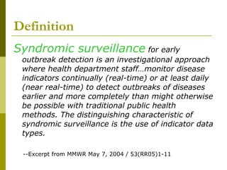 Syndromic surveillance hrsa | PPT