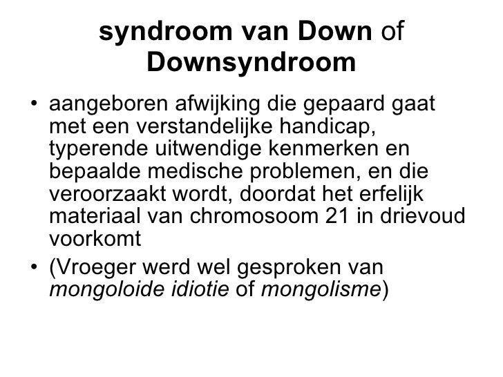 Syndroom Van Down