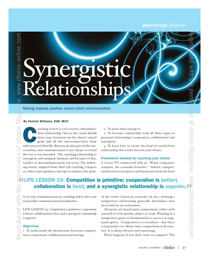 Synergistic Relationships