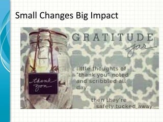 Small Changes Big Impact
Mind Body
 