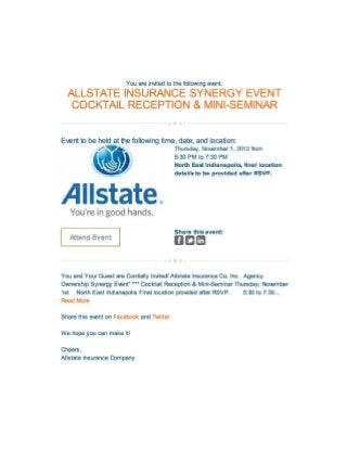Allstate Ins. Synergy Event 11/1/2012