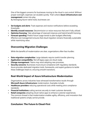 Azure Infrastructure Modernization: Migrating Legacy Apps and Data to ...