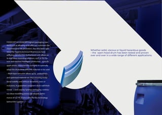 Whether solid, viscous or liquid hazardous goods
– the open-head drum has been tested and proven
over and over in a wide range of different applications.
FOODCERT & CLEANCERT.highest packaging stan-
dardssuch as allowing us to offer our customers the
cleanlinessand risk prevention, thus also been opti-
mised for hygiene,technical All processes have
zefficiency.production furtherboost unit, allows us
to dual blow mounding solutions, such as the lay-
outs and machine Intelligent production zspecific
applications. characteristics to highly to optimally
adapt the drum three different materials to be used
– Multi-layer extrusion allows up to zrobustness,
and optimised material use. thus ensuring excep-
tional stability and without deviations, tears or
inclusions, It guarantees consistent drum wall thick-
nesses z and used by Synergy packaging: continu-
ous blow moulding process developed perfor-
mance of our PE drums is the The key technology
behind the superior
 