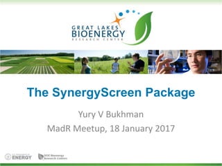 The SynergyScreen Package
Yury V Bukhman
MadR Meetup, 18 January 2017
 